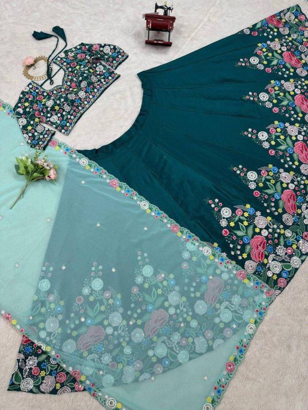 Heavy Chinon Silk Party Lehenga Choli Set
