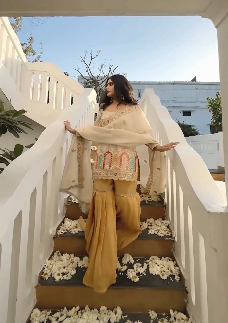 Faux Georgette top and Sharara Palazzo