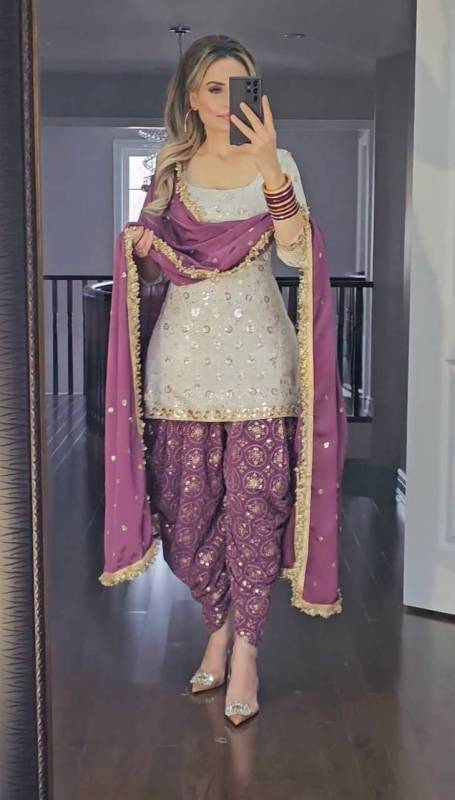 Top , Dhoti Styles Salwar and Dupatta