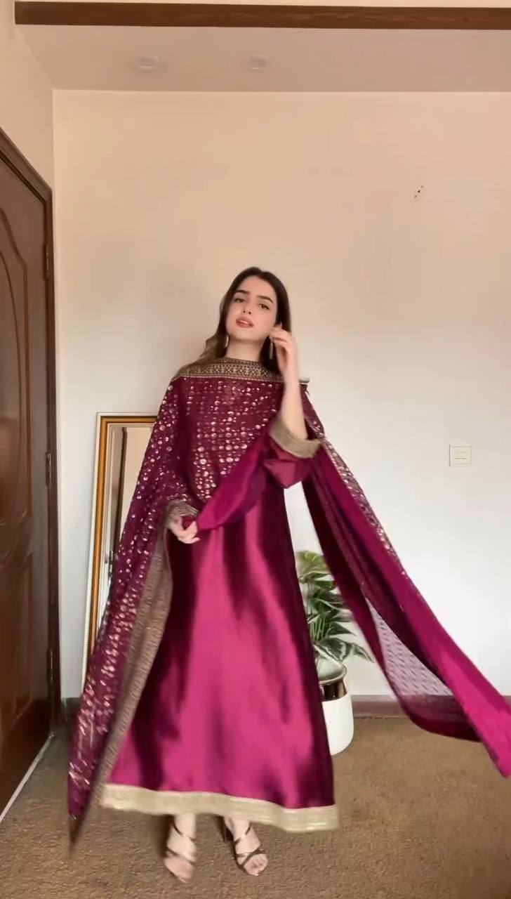 Monsoon Silk top pent and dupatta