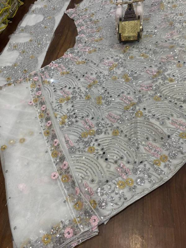 Real Mirror Sequins Work Lehenga Choli Dupatta Set