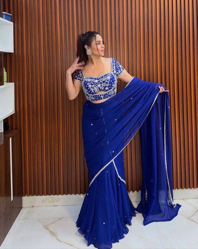 Faux Georgette Lehenga Saree