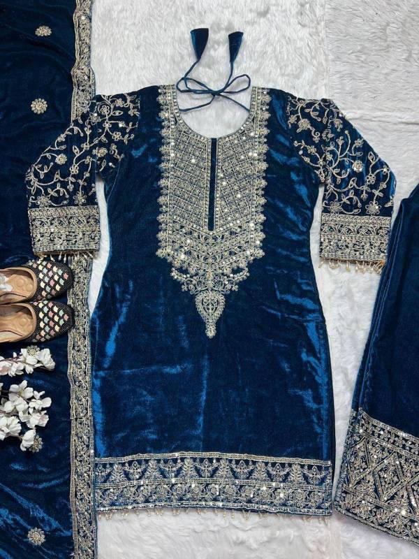 Viscous Velvet Pant Top Suit 