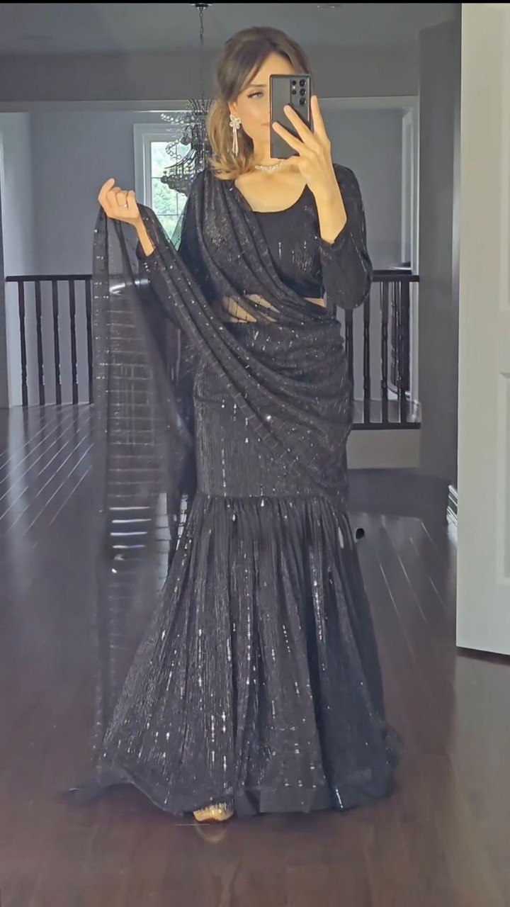 Pre-Stitched Lycra Lehenga Saree