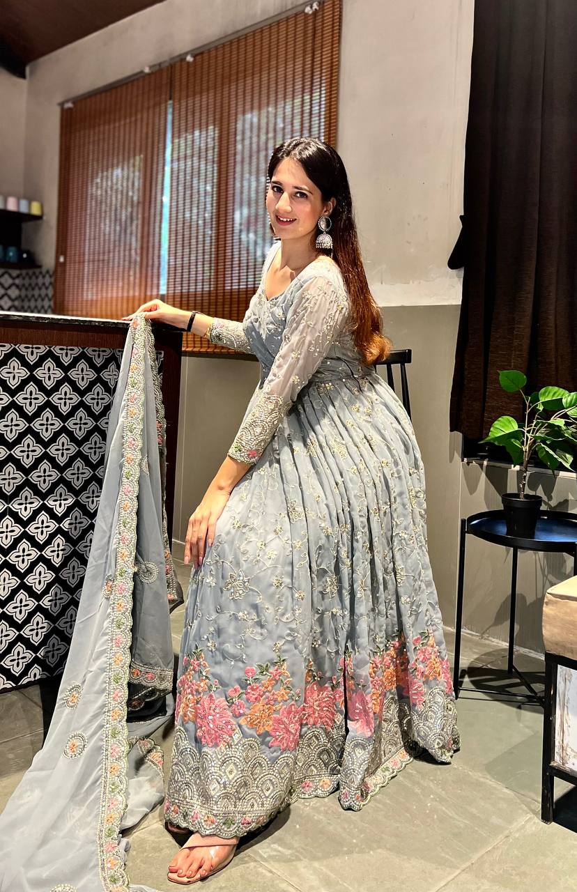 Designer Anarkali Suit in Fancy Style