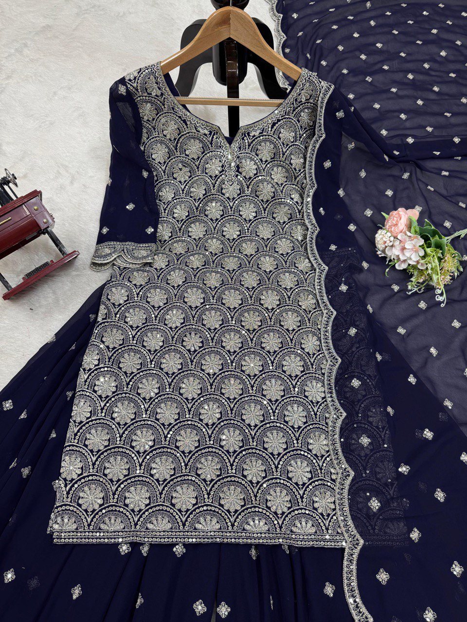 Faux Georgette Palazzo Set with dupatta
