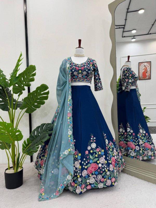Heavy Chinon Silk Party Lehenga Choli Set