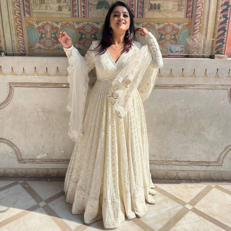 Anarkali Type Gown With Dupatta