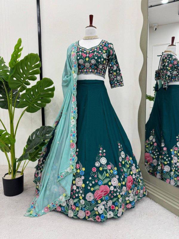 Heavy Chinon Silk Party Lehenga Choli Set