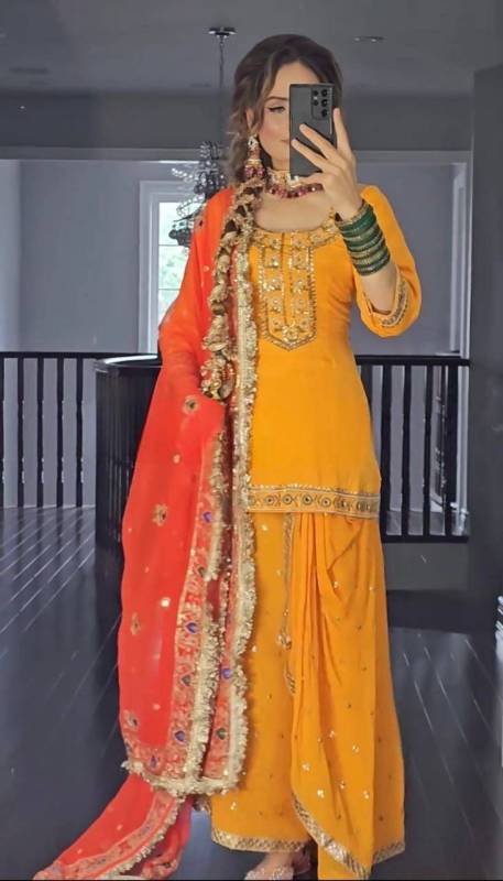 Party Wear Look Top ,Dhoti Skirt and Dupatta