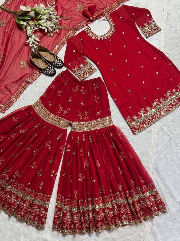 Party Wear Look Top , Sharara Plazzo and Dupatta