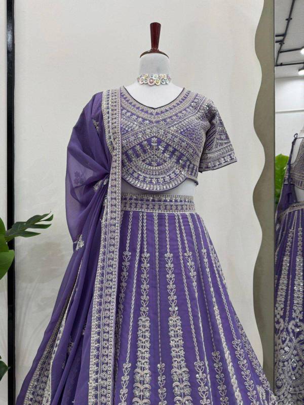 Designer Faux Georgette Bridal Lehenga