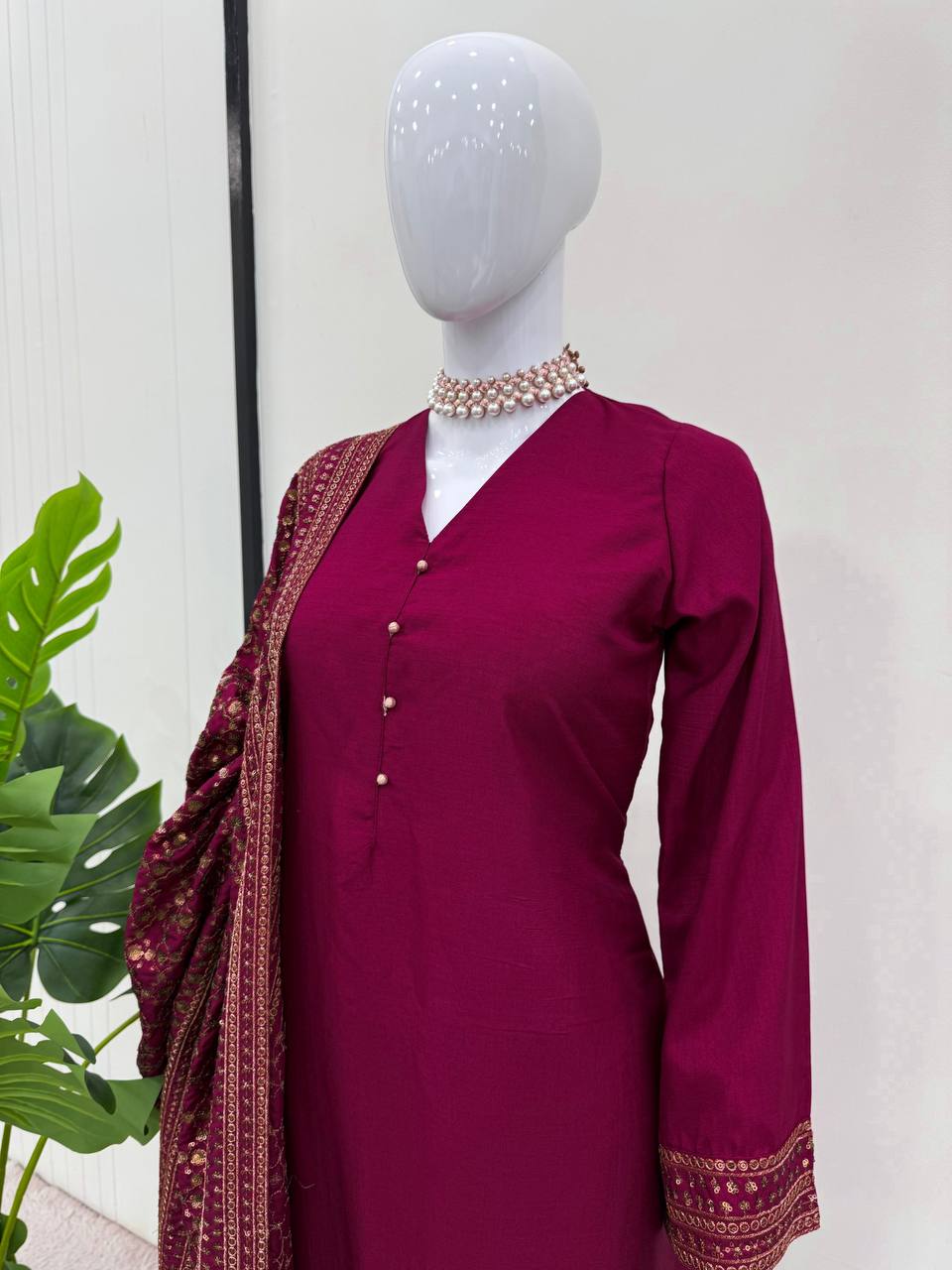 Monsoon Silk top pent and dupatta