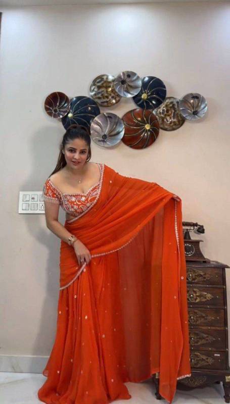 Faux Georgette Lehenga Saree